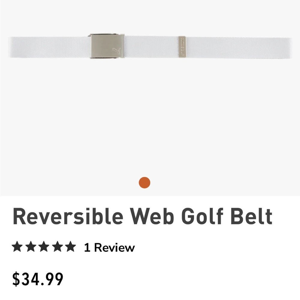 Puma Unisex Reversible Web Golf Belt White and Grey